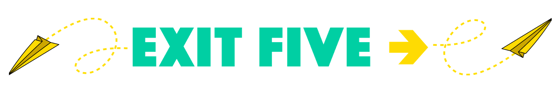 Exit Five Email Banner (2 Paper Airplanes)